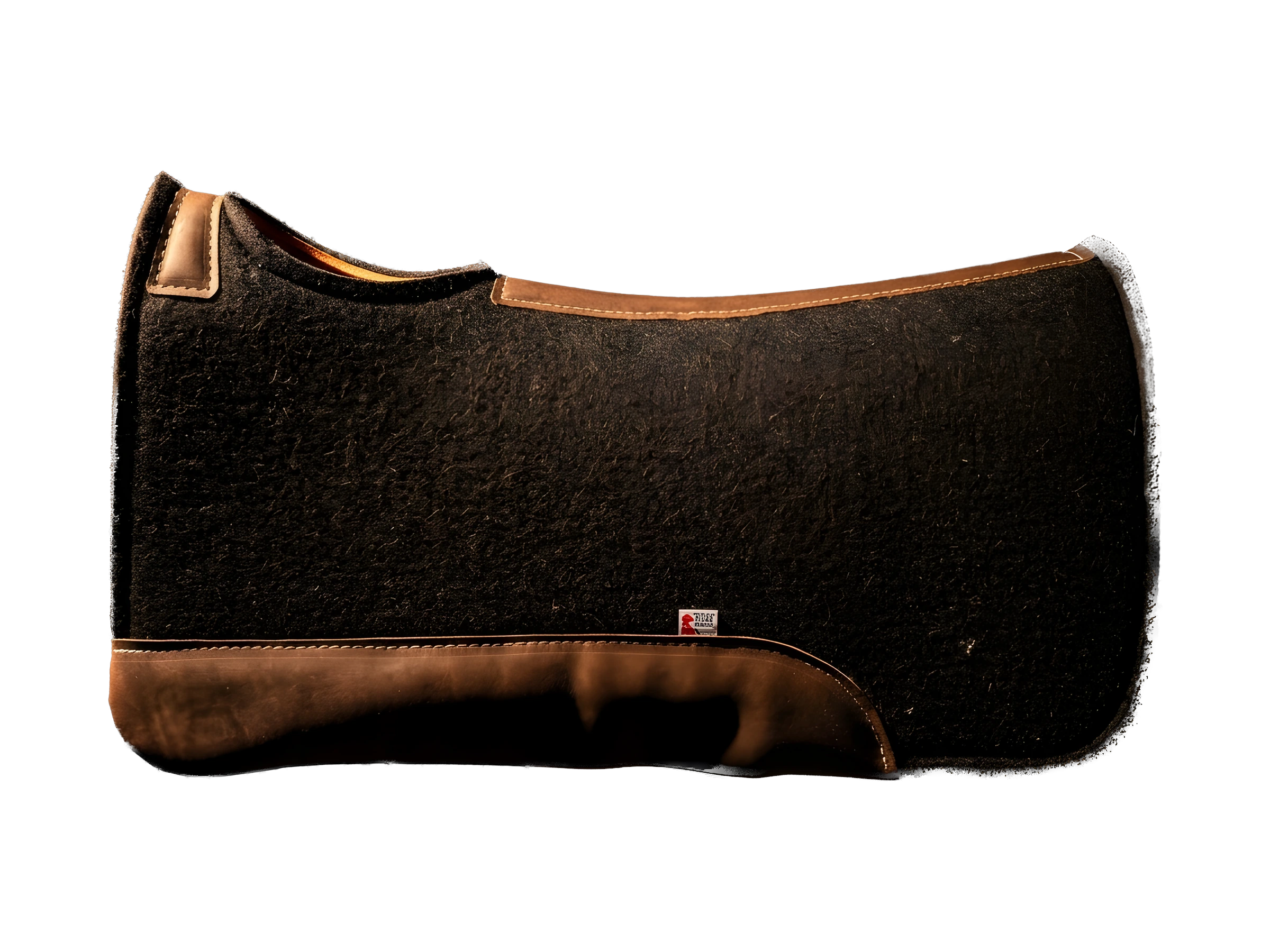 The black F10 wool felt top with wear leathers and orange binding.